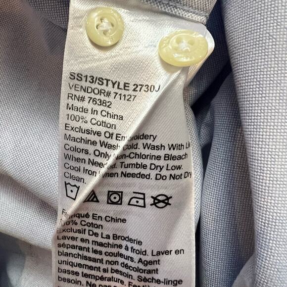 Timberland Shirt Mens Large Light Blue Earth Keeper Button Work - Picture 6 of 7